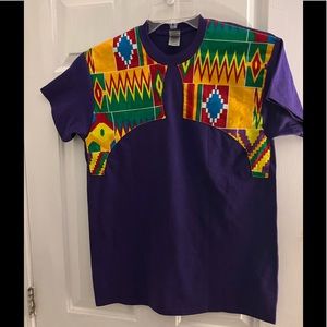 T-Shirt accented with Afrocentric fabric